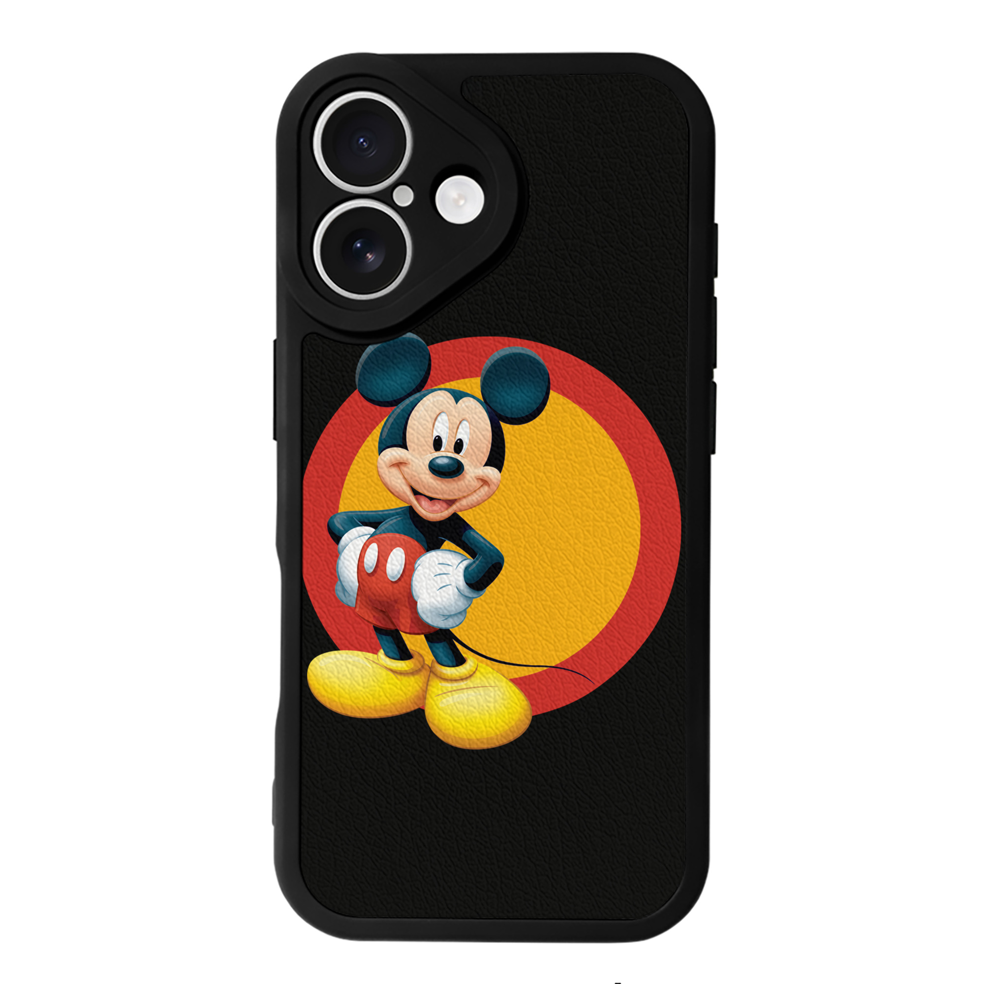 （画像用） ミッキーマウス Mickey Mouse 【iPhone 16シリーズ対応】シリコンスマホケース（レザー調） 材質：シリコン